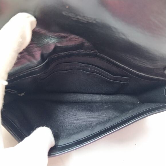 Coach Signature Black Leather Credit Card Wristlet Wallet - Picture 15 of 15